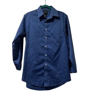Jos. A. Bank Traveler Men's Slim Fit Blue Long Sleeve Dress Shirt 15.5/33